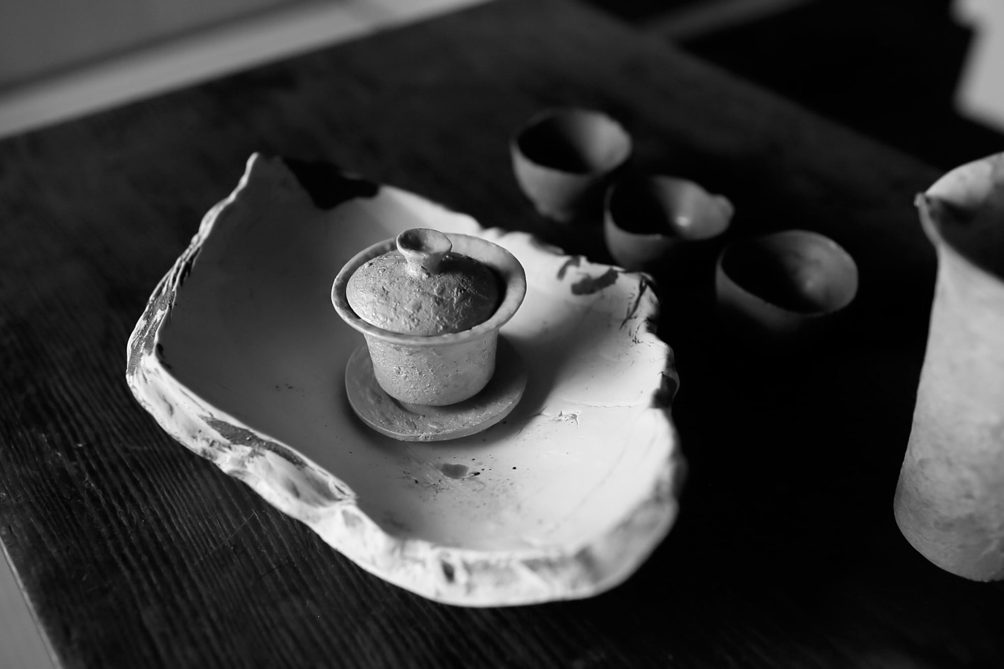 河合和美の作品である中国茶の茶道具。台北での展示会でも人気を集めた。