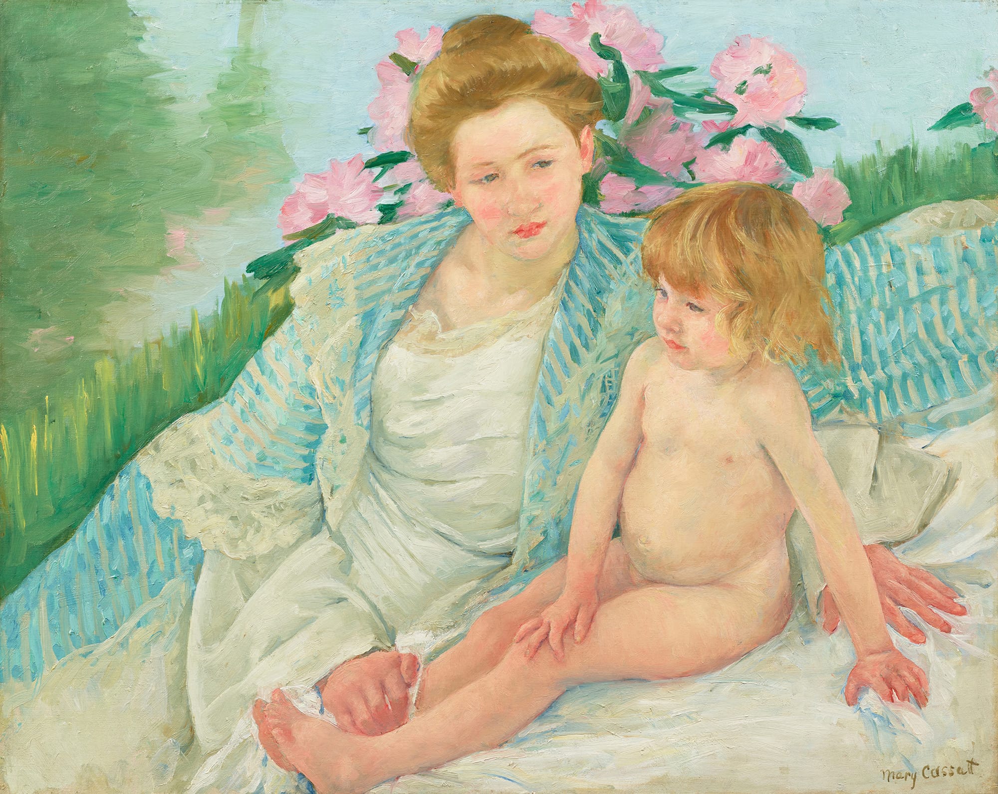 メアリー・カサット《日光浴（浴後）》1901年石橋財団アーティゾン美術館蔵（新収蔵作品)