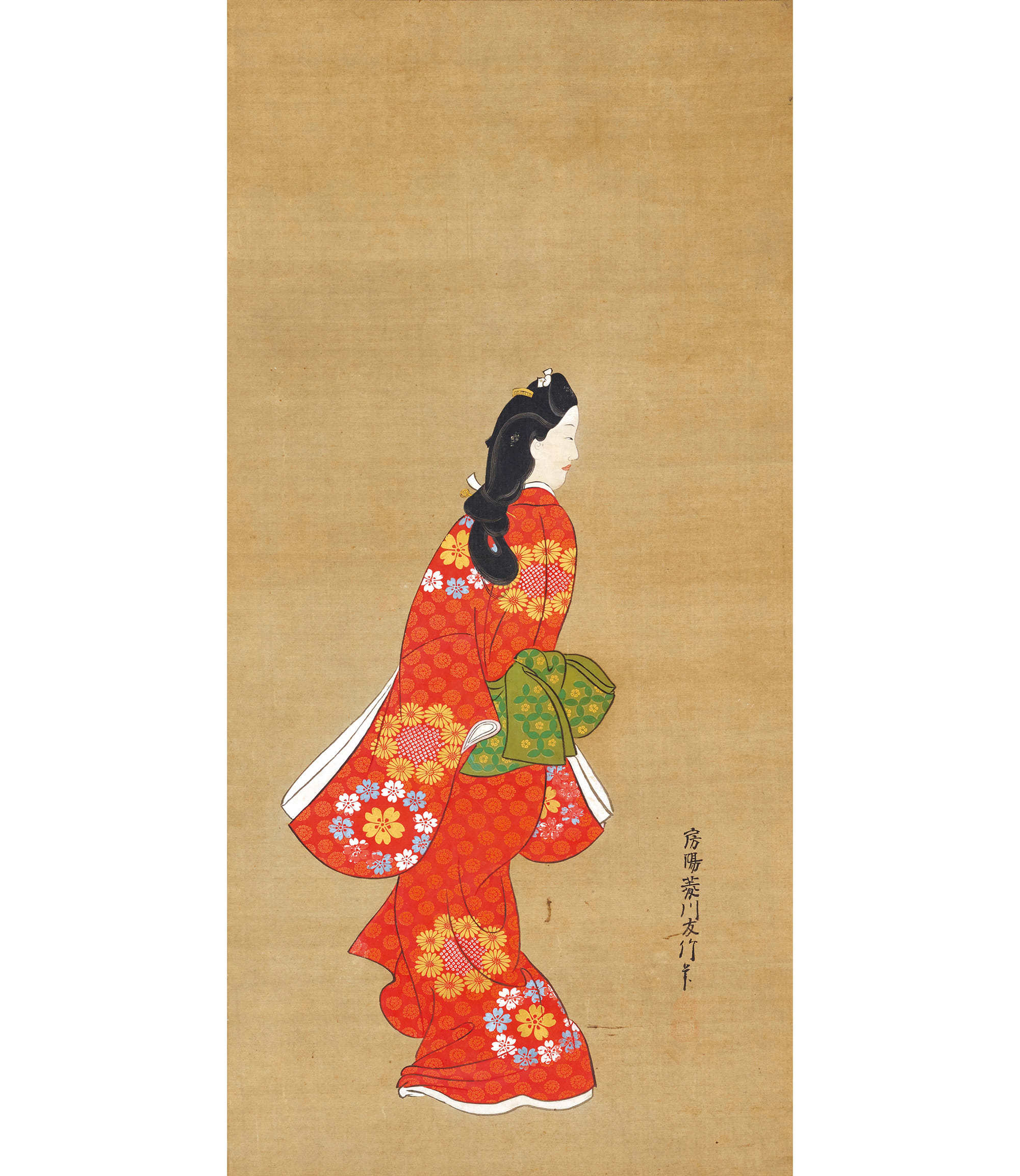 見返り美人図  菱川師宣筆 江戸時代・17世紀、東京国立博物館蔵