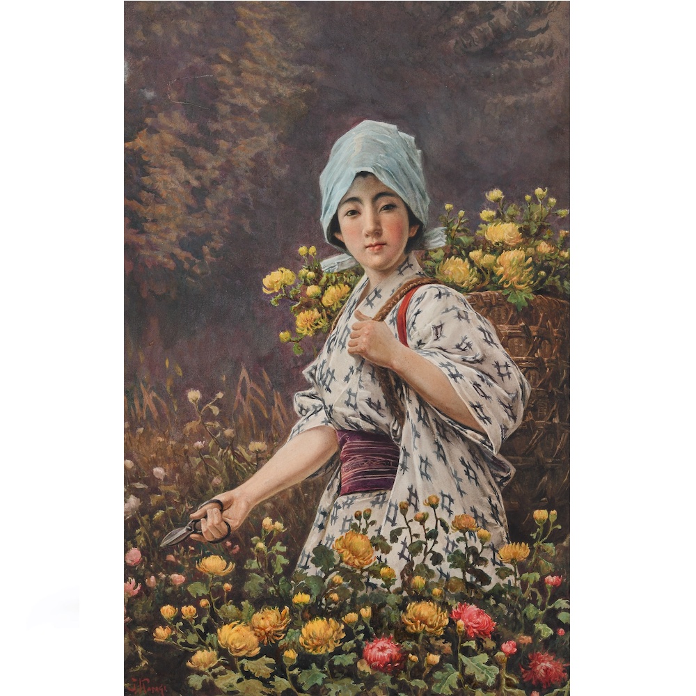 笠木治郎吉《花を摘む少女》1897~1912年頃