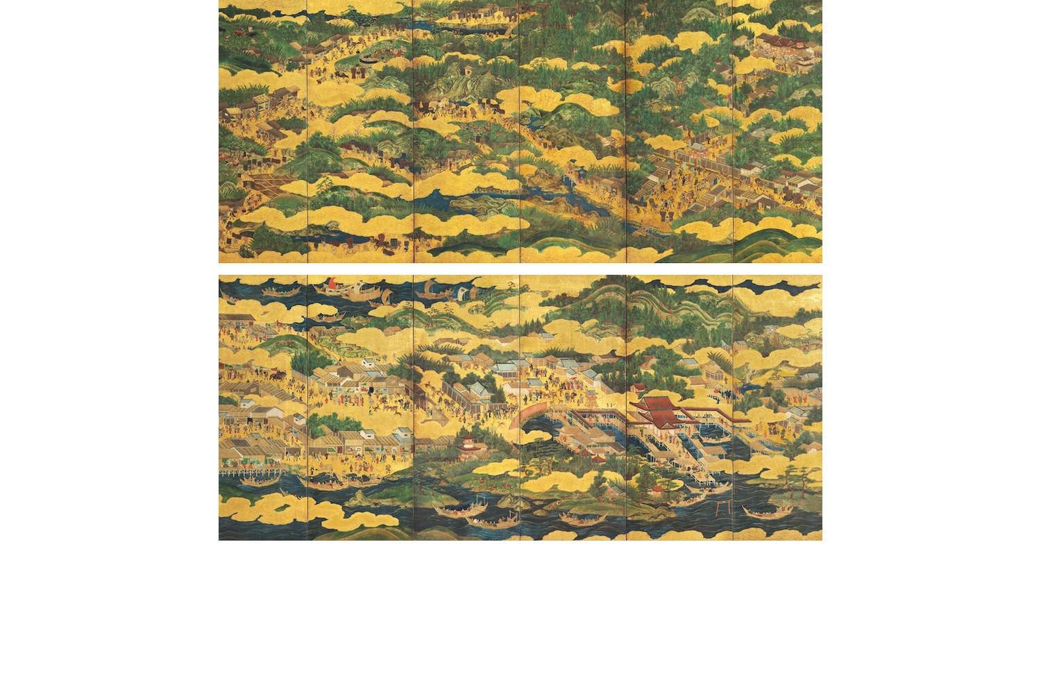 「鞍馬・厳島図屏風」 江戸時代初期　17世紀