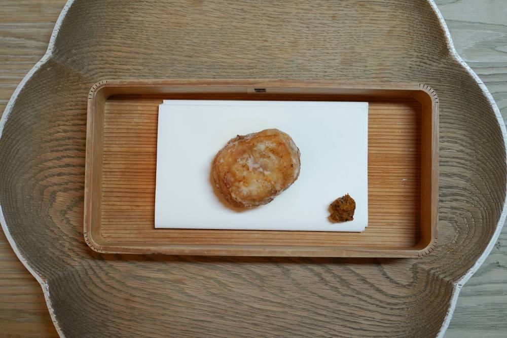 「真是消得」 臼杵 ふぐ唐揚げ　卵巣糠漬け七味