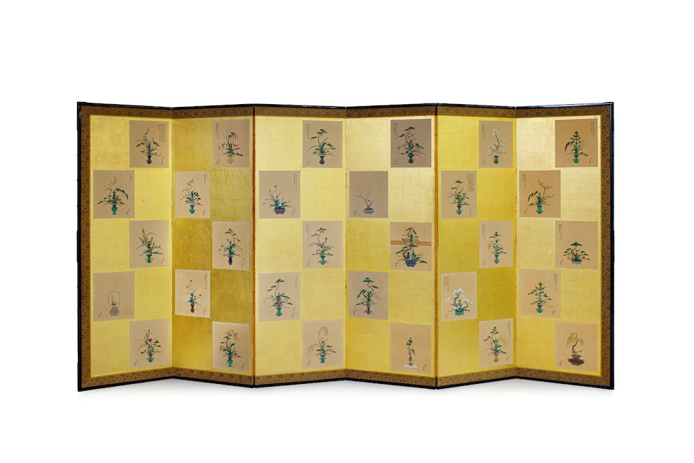 「関東献上百瓶図貼交屏風」