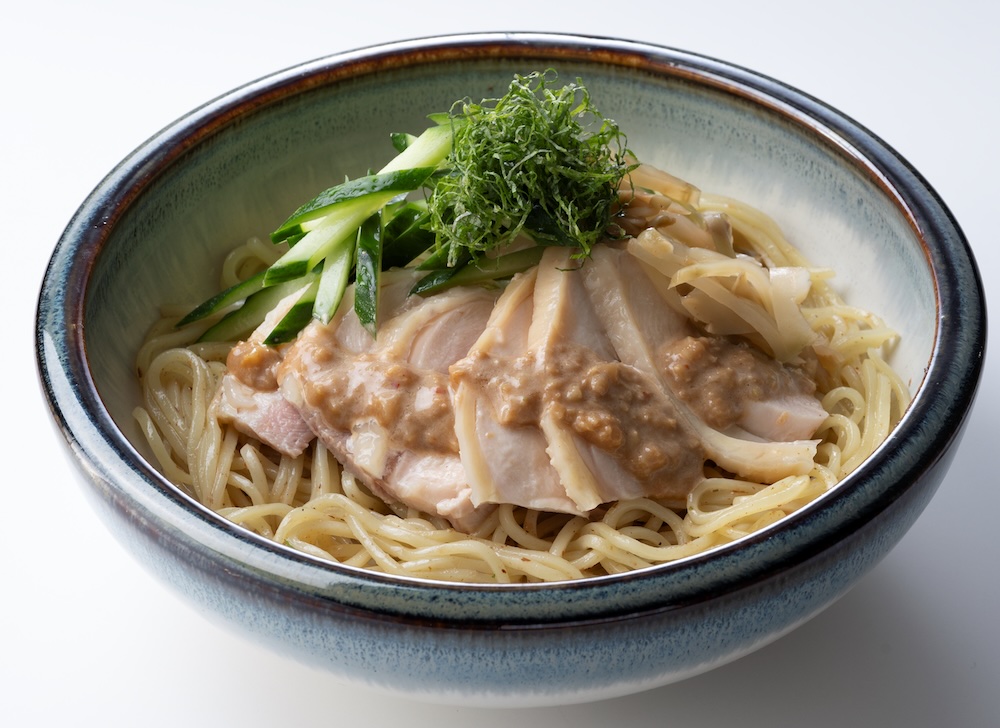 だし和え麵 蒸し鶏 